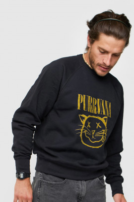 Світшот YAPPI чоловічий  чорний "Purrvana"