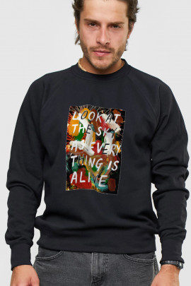 Світшот YAPPI чоловічий  чорний "Look at the sky as everything is alive "