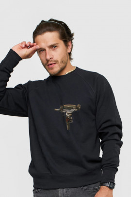 Світшот YAPPI чоловічий  чорний "Uzy print"