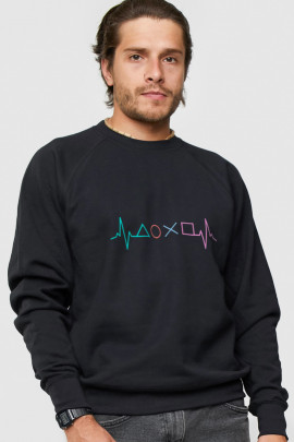 Світшот YAPPI чоловічий  чорний "game pulse"