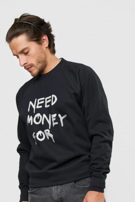 Світшот YAPPI чоловічий  чорний "Need money for"