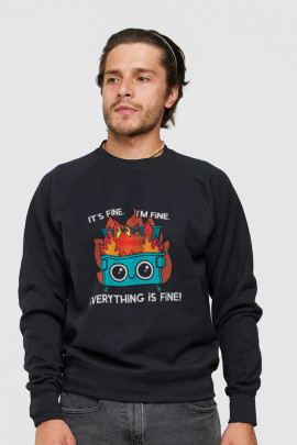 Світшот YAPPI чоловічий  чорний "It`s fine. I`m fine. Everything is fine "