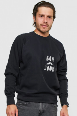 Світшот YAPPI чоловічий  чорний "Bon jour"