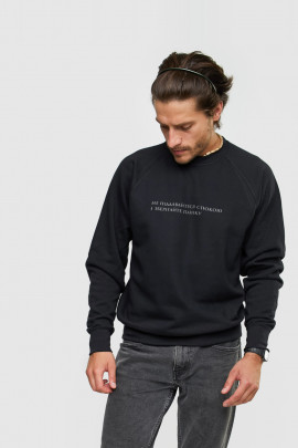 Світшот YAPPI чоловічий  чорний "Не піддавайтеся спокою і зберігайте паніку"