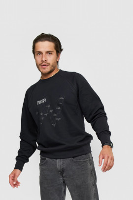 Світшот YAPPI чоловічий  чорний "Traders journey"