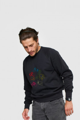 Світшот YAPPI чоловічий  чорний "Game controler"