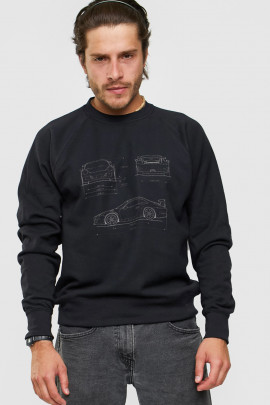 Світшот YAPPI чоловічий  чорний "Blueprint coupe"