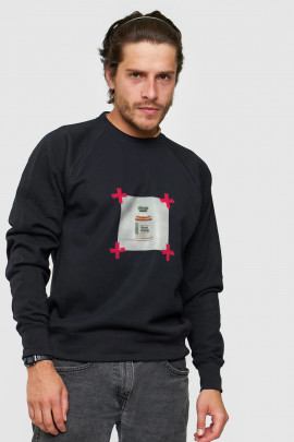 Світшот YAPPI чоловічий  чорний "Good energy"