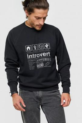 Світшот YAPPI чоловічий  чорний "Introvert"