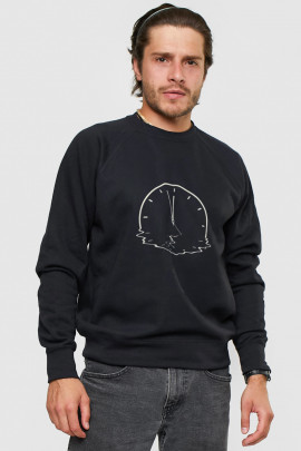 Світшот YAPPI чоловічий  чорний "time flows"