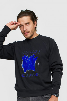 Світшот YAPPI чоловічий  чорний "No money no drawing"