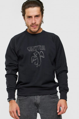 Світшот YAPPI чоловічий  чорний "Cat-Zeppelin"