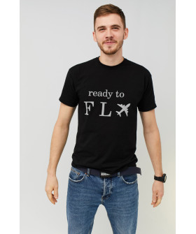 Футболка MEMO чоловіча чорна принт "Ready to fly"