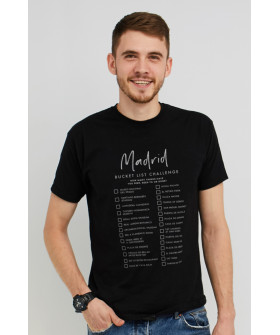 Футболка MEMO чоловіча чорна "Madrid. Bucket list challenge "