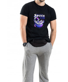 Футболка Trace of Space чоловіча чорна  "Let`s chill in space"