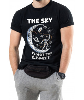 Футболка Trace of Space чоловіча чорна  "The sy is not the limit"
