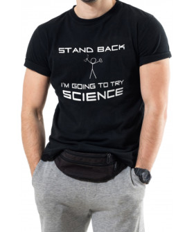 Футболка Trace of Space чоловіча чорна  "Stand back. I`m going to try science"