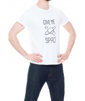 Футболка Trace of Space чоловіча біла "Give me space"