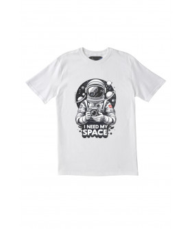 Футболка Trace of Space чоловіча біла "I need my space"