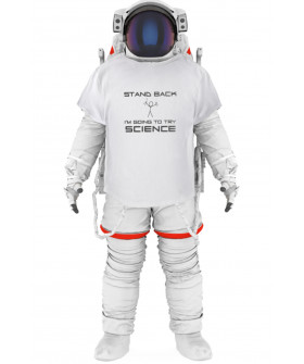 Футболка Trace of Space чоловіча біла "Stand back I`m going to try science"