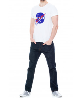 Футболка Trace of Space чоловіча біла "Pizza"
