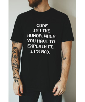 Футболка Ctrl+ "Code is like humor."