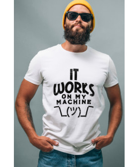 Футболка Ctrl+ чоловіча біла  "It works on my machine"