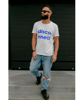Футболка Ctrl+ чоловіча біла  "disconnect"