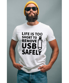 Футболка Ctrl+ чоловіча біла  "Life is..."