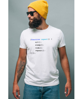 Футболка Ctrl+ чоловіча біла  "function repeat.."