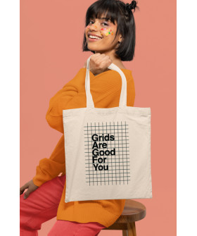 Еко-сумка шопер Ctrl+ натуральний  "Grids are good for you " 