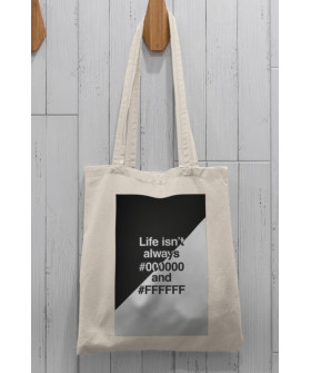 Еко-сумка шопер Ctrl+ натуральний  "Life isn`t always #000000 and #FFFFFF " 