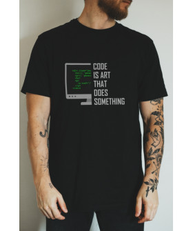 Футболка чорна чоловіча Ctrl+ "Code is art that does something"