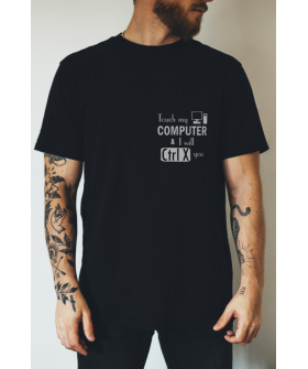 Футболка чорна чоловіча Ctrl+ "Touch my computer & I will Ctrl X you"