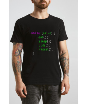 Футболка чорна чоловіча Ctrl+ "while (alive)"
