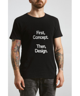 Футболка чорна чоловіча Ctrl+ "First concept, Then design. "