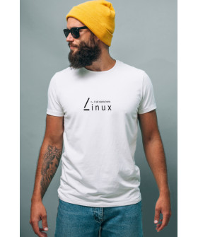 Футболка біла чоловіча Ctrl+ "Linux. <__it all starts here"