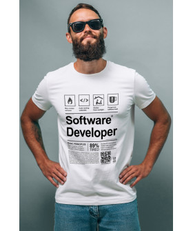 Футболка біла чоловіча Ctrl+ "Software developer"