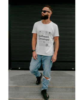 Футболка біла чоловіча Ctrl+ "Software developer"