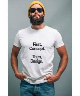 Футболка біла чоловіча Ctrl+ "First, Concept. Then, Design "