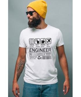 Футболка біла чоловіча Ctrl+ "Engineer"