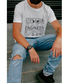 Футболка біла чоловіча Ctrl+ "Engineer"