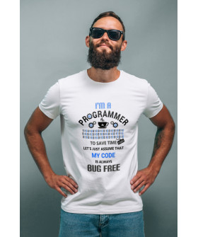Футболка біла чоловіча Ctrl+ "I`m programmer"