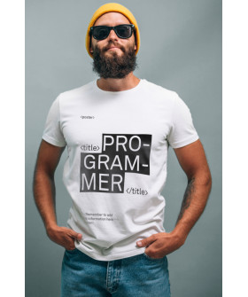 Футболка біла чоловіча Ctrl+ "Programmer"
