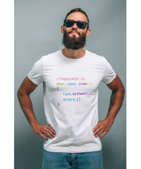 Футболка біла чоловіча Ctrl+ "//happiness is"