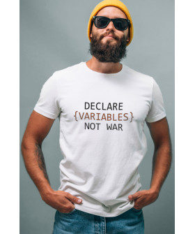 Футболка біла чоловіча Ctrl+ "declare {variables} not war"
