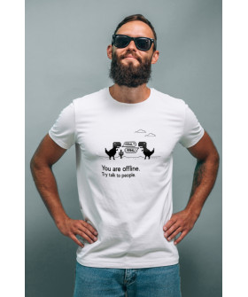 Футболка біла чоловіча Ctrl+ "You are offline. Try talk to people"