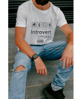 Футболка біла чоловіча Ctrl+ "Introvert"