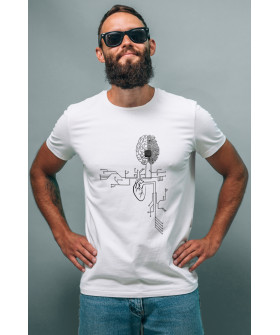 Футболка біла чоловіча Ctrl+ "Engineering brain"