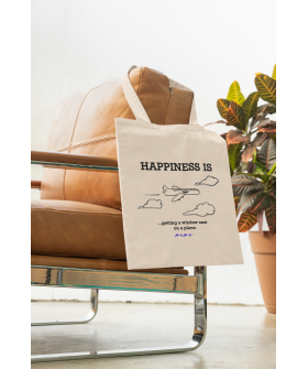 Еко-сумка шопер MEMO натуральний  "Happiness is... " 